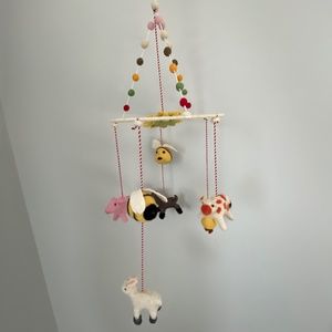 SOLD // Felted Farm Animal Mobile